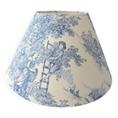 Abat-jour toile jouy bleu