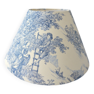 Abat-jour toile jouy bleu