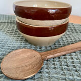 Set of 2 small Digoin bowls in vintage stoneware