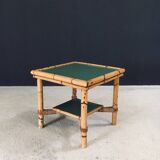 Mediterranean Bamboo Side Table in the style of Audoux Minet, France, 1950s