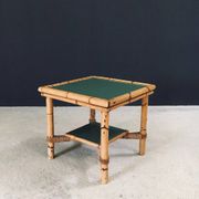 Mediterranean Bamboo Side Table in the style of Audoux Minet, France, 1950s