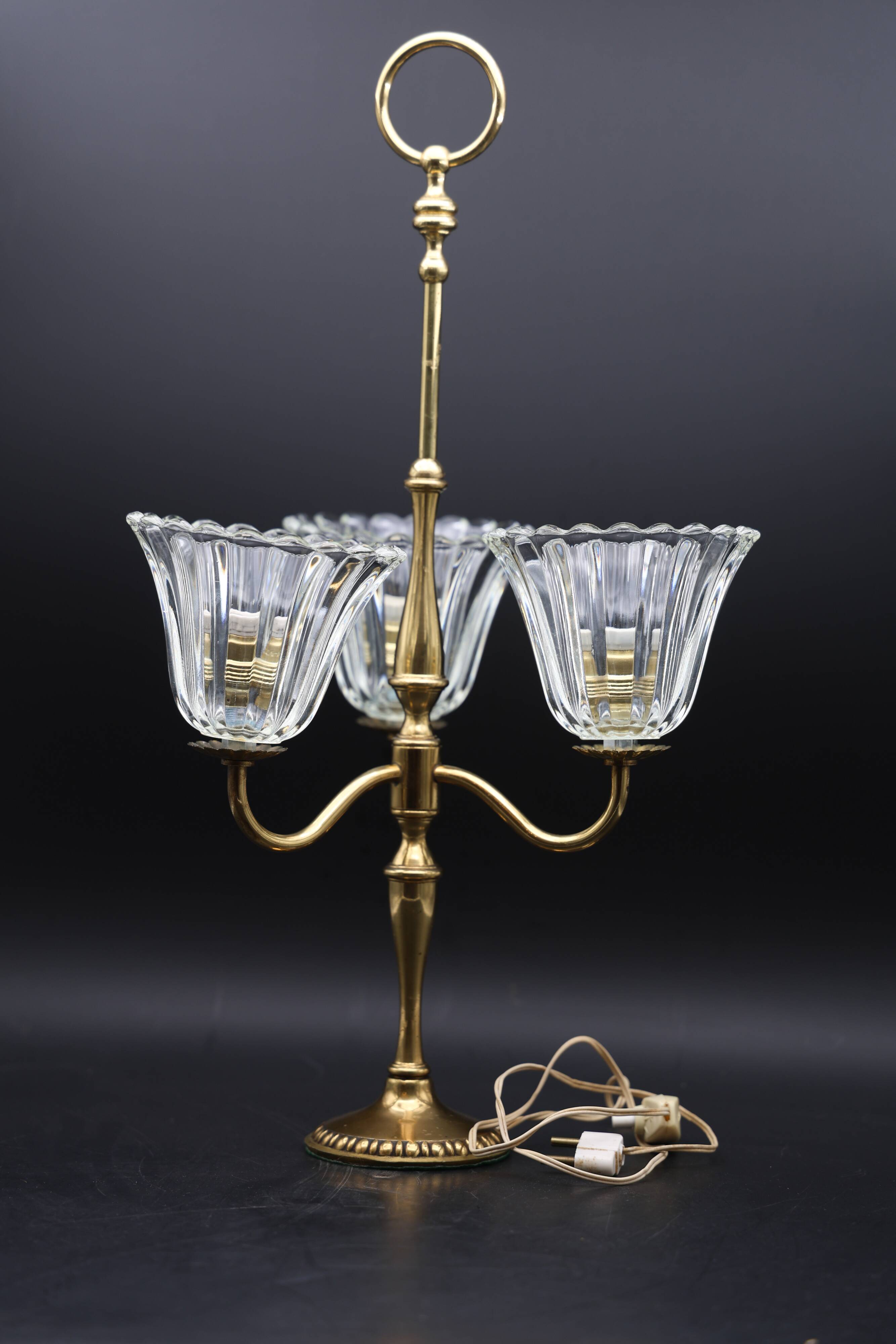 Large Size Art Decò Murano Glass Table Lamp, 1940