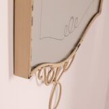 Vintage wall mirror 50s white iron italian design