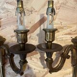Pair of Empire style bronze wall lights