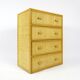Commode vintage en bambou et rotin, années 1970