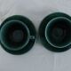 Set of 2 vintage green cups + saucers