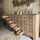 Old multi-drawer workbench furniture