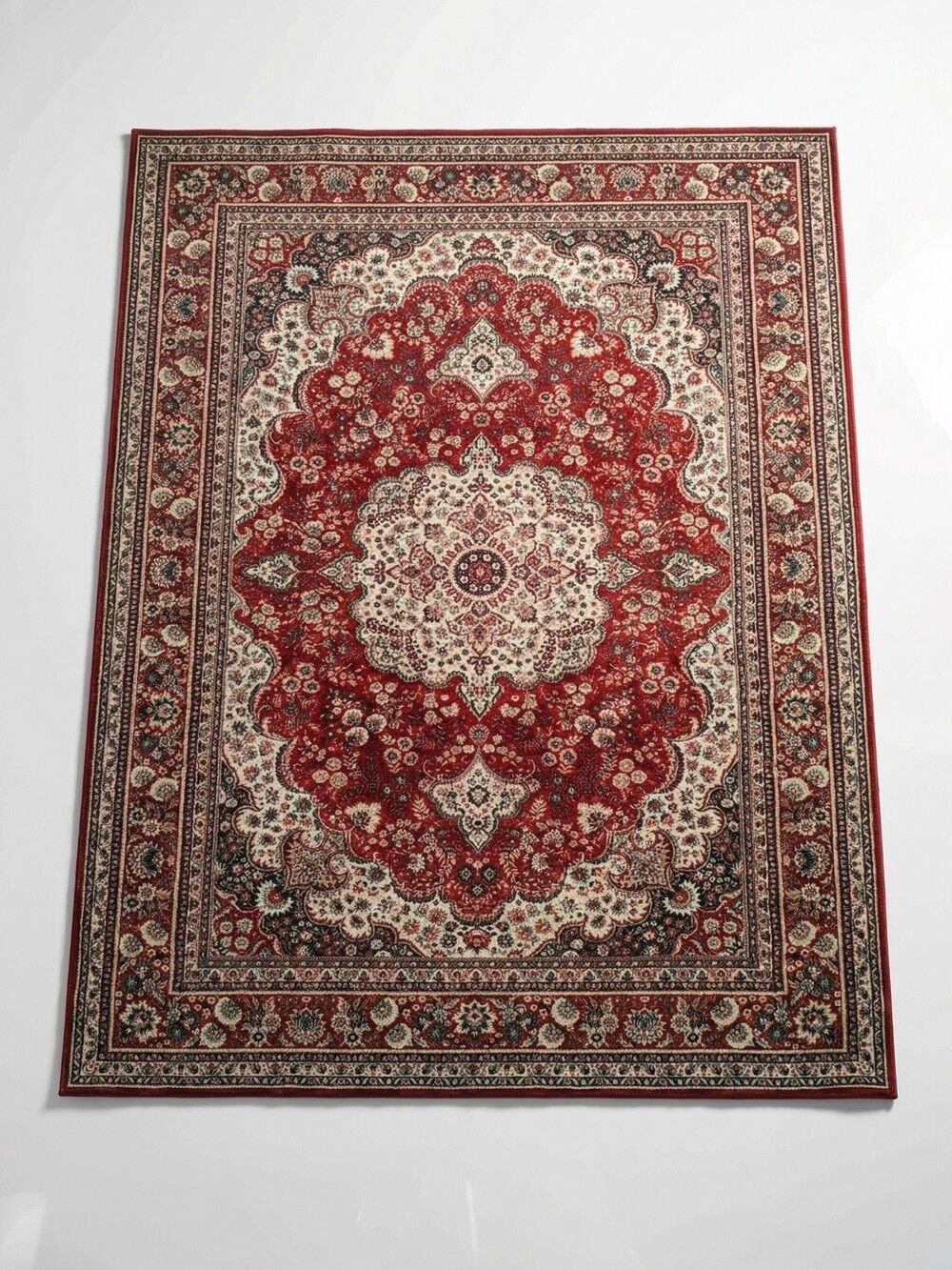Large vintage carpet pure wool Persian design 240x340cm French made