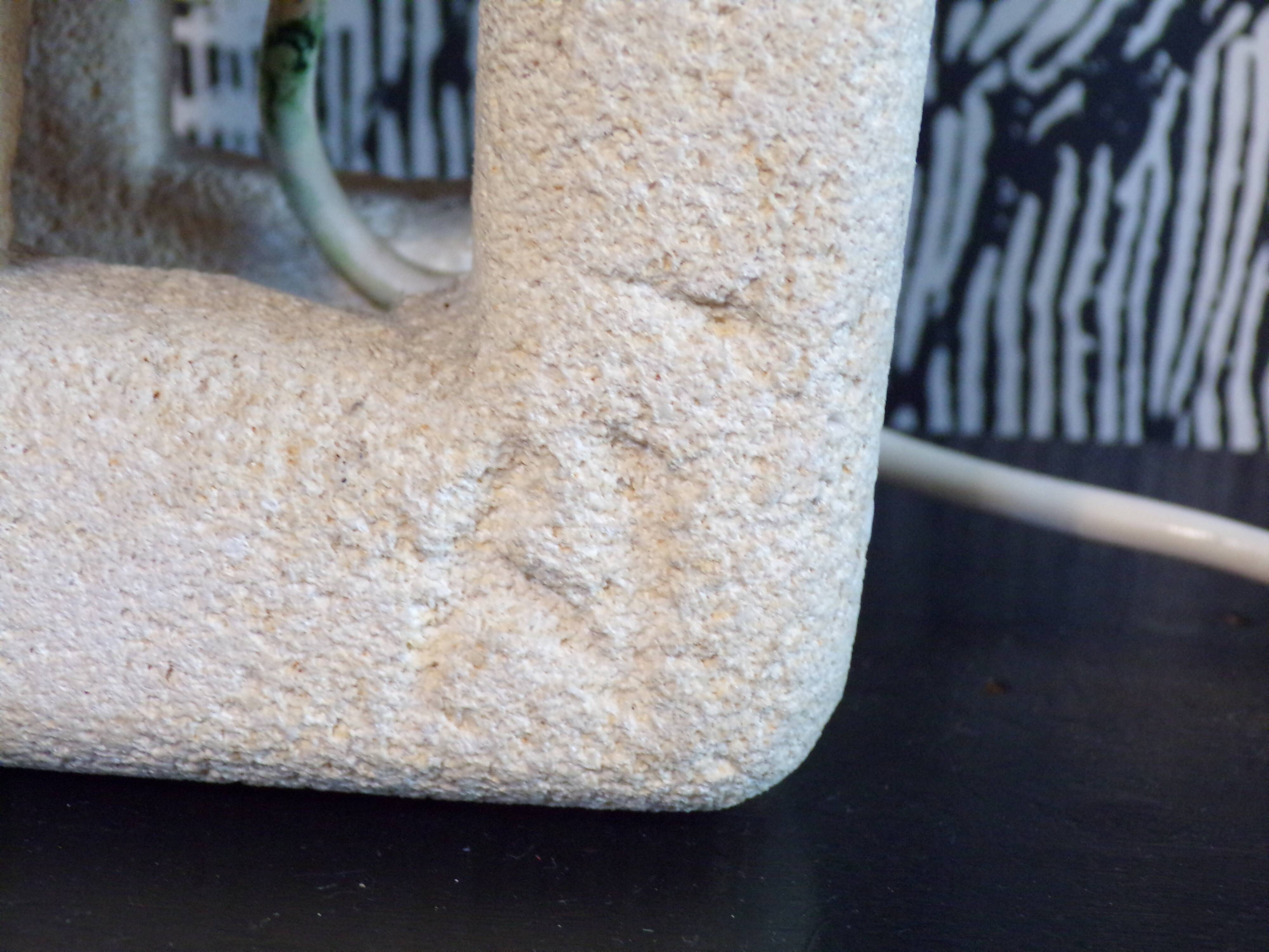 Antropomorphic lamp signed Albert Tormos in Gard stone
