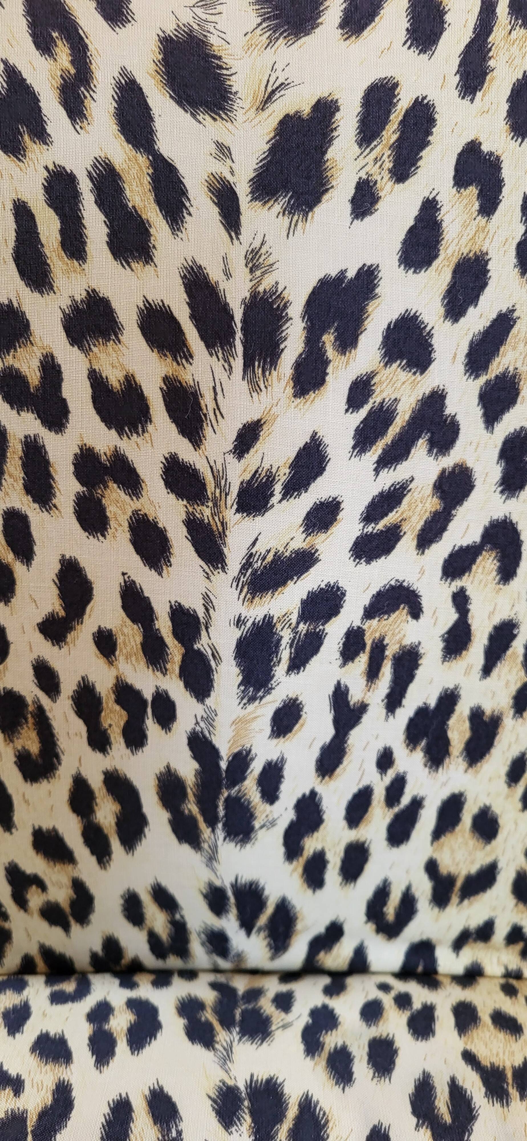 pair of Bridge armchairs, leopard fabric