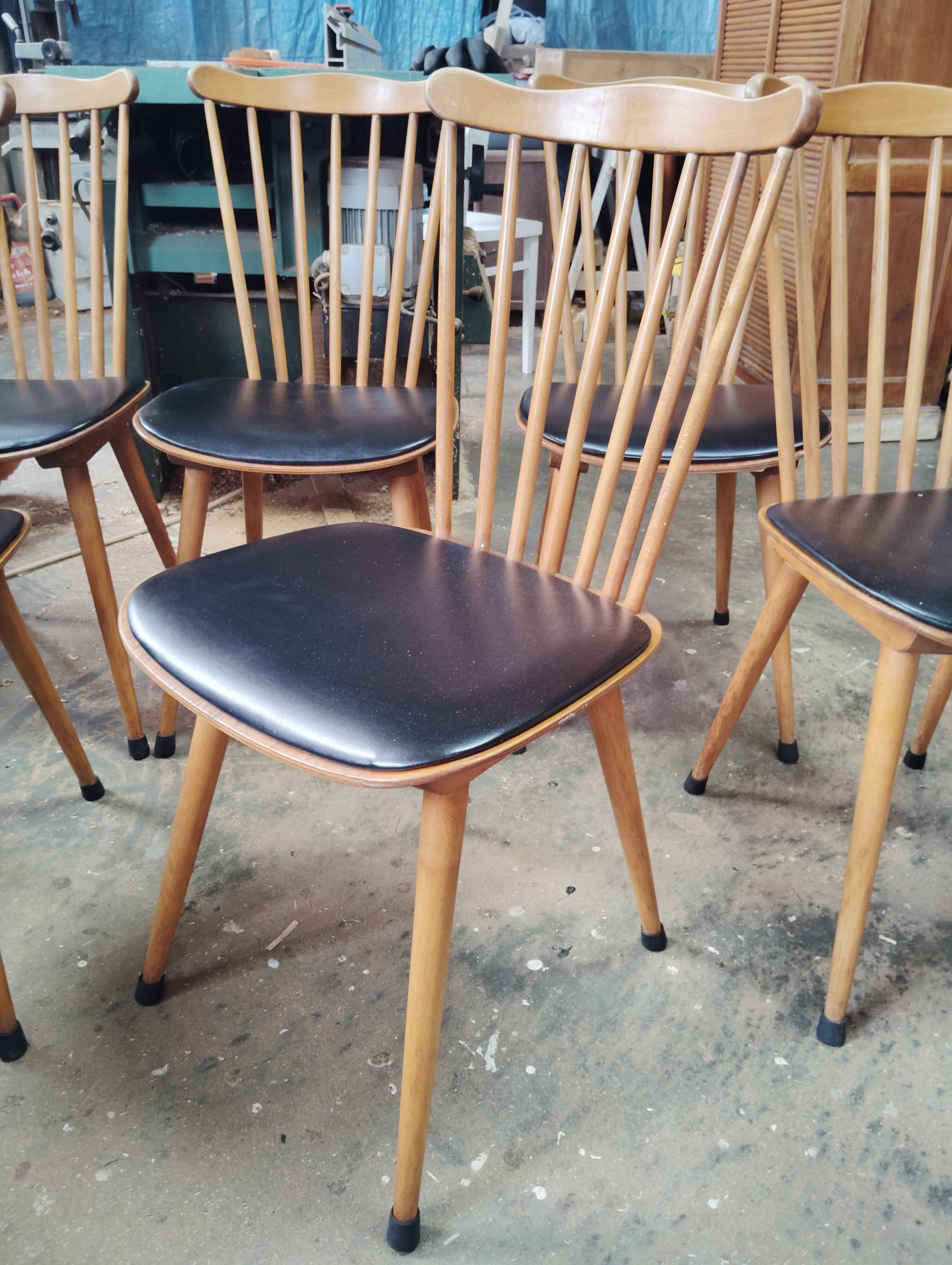 Set of 6 Baumann chairs model Sonate.
