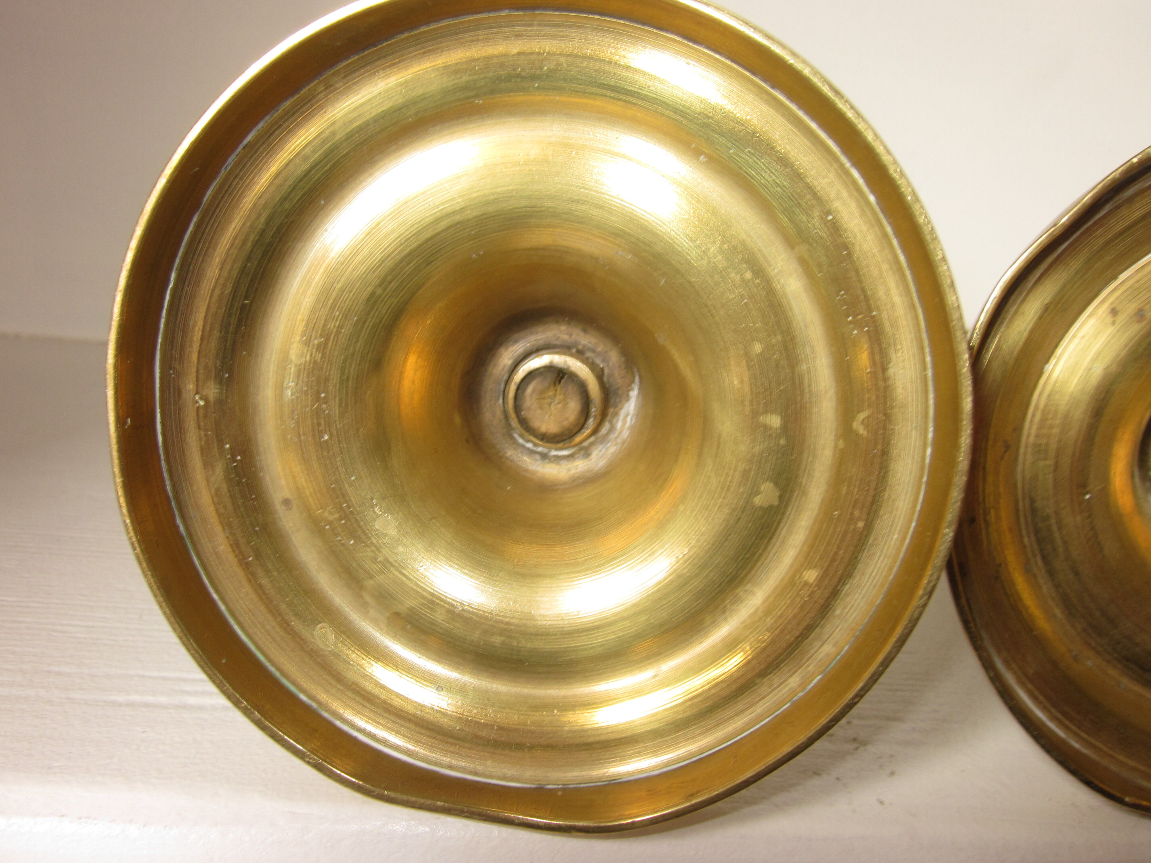 Pair of old bronze candlesticks