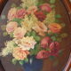 Painting on wood large bouquet of flowers signed stella 78 cm