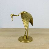 Vintage golden brass heron