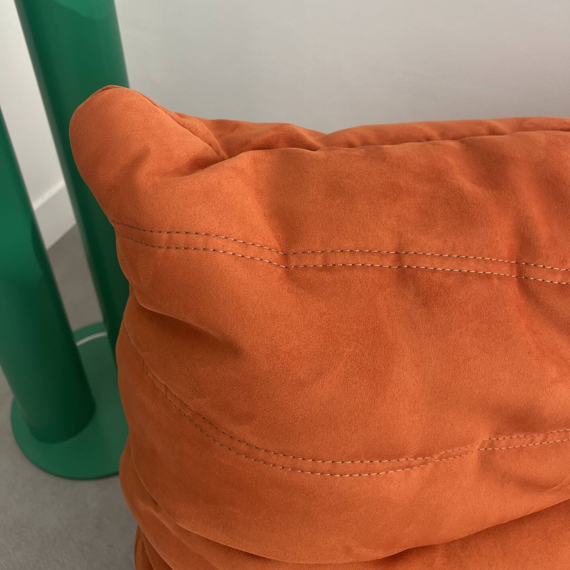 Orange Togo armchair by Michel Ducaroy for Ligne Roset, 1973.
