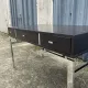 Large textured black lacquered flat desk and chrome in 1970s style — Esprit Mai
