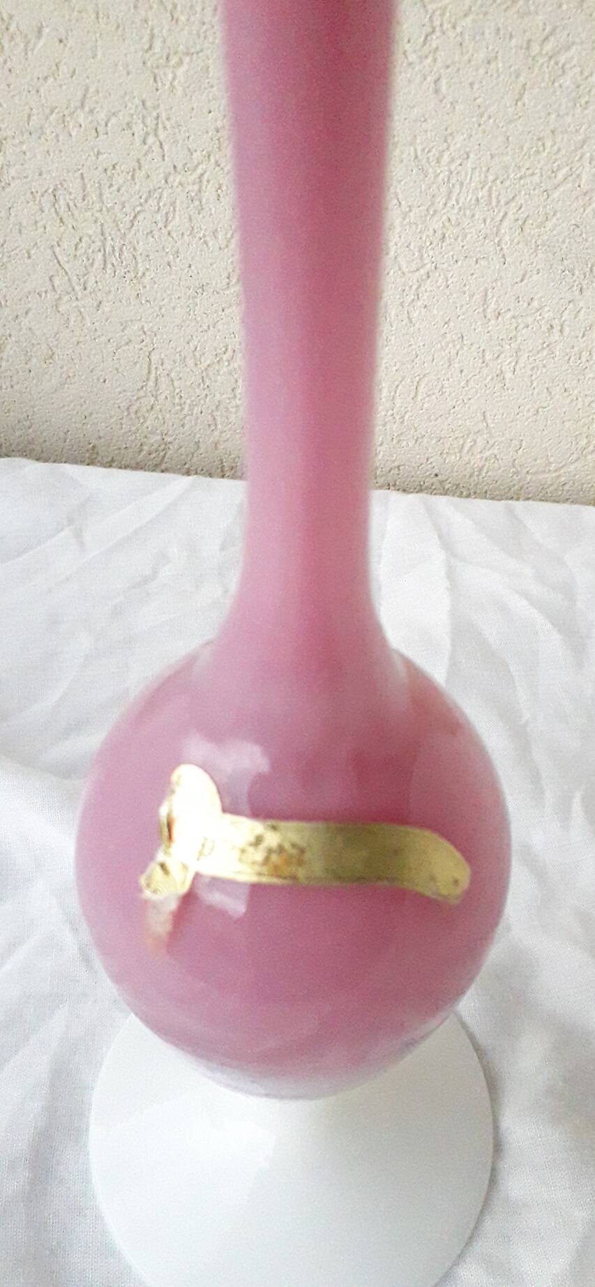 Pink opaline single flower vase