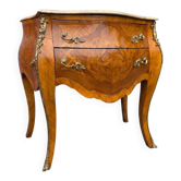Commode galbée style Louis XV en marqueterie,  milieu XXe