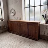 XL oak workshop sideboard with sliding doors from 1900