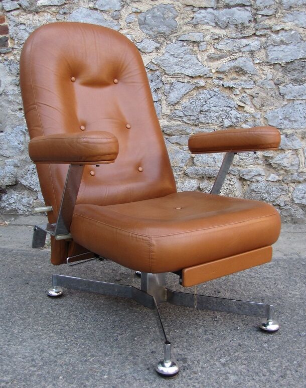 Long leather chair natural  1970