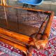 Vintage rattan coffee table and cannage and smoked glass top - 70s