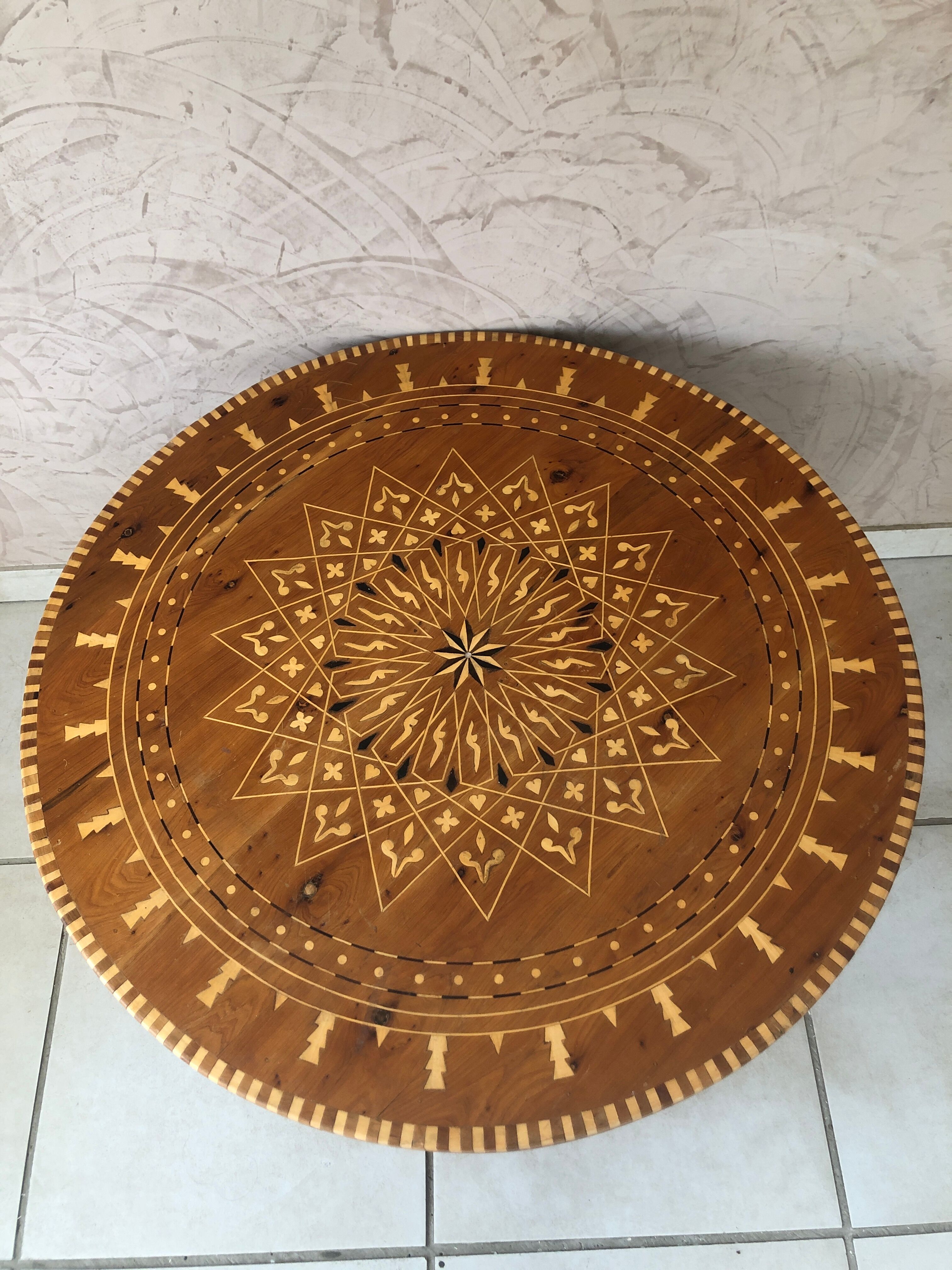 Moroccan marquetry table
