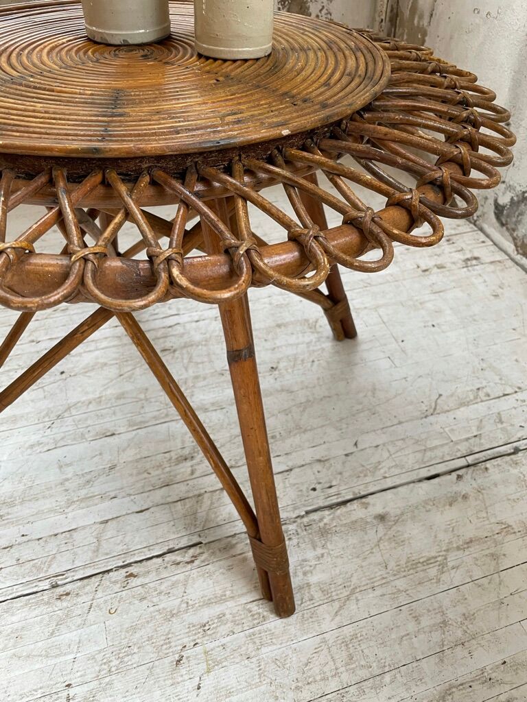 Rattan “sun” coffee table