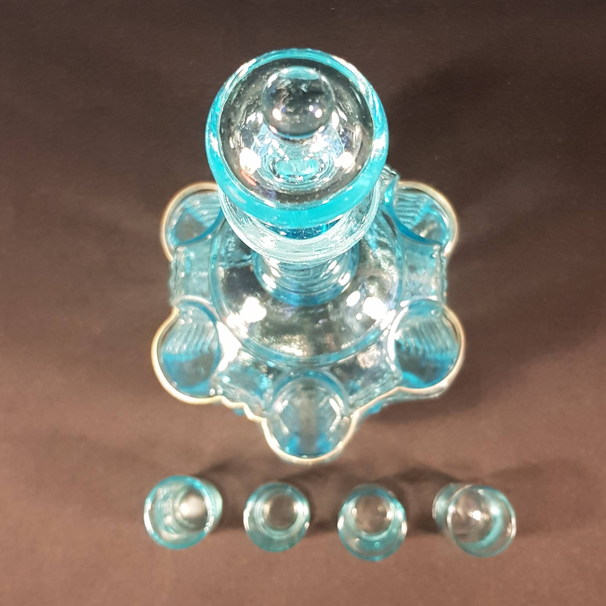 Blue Art Nouveau carafe