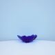vintage blue glass bowl leaf shape