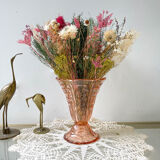 Vintage Art Deco style pink glass vase