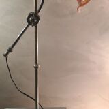 lamp1900 brass base cast iron very heavy, tulip red painted and gold