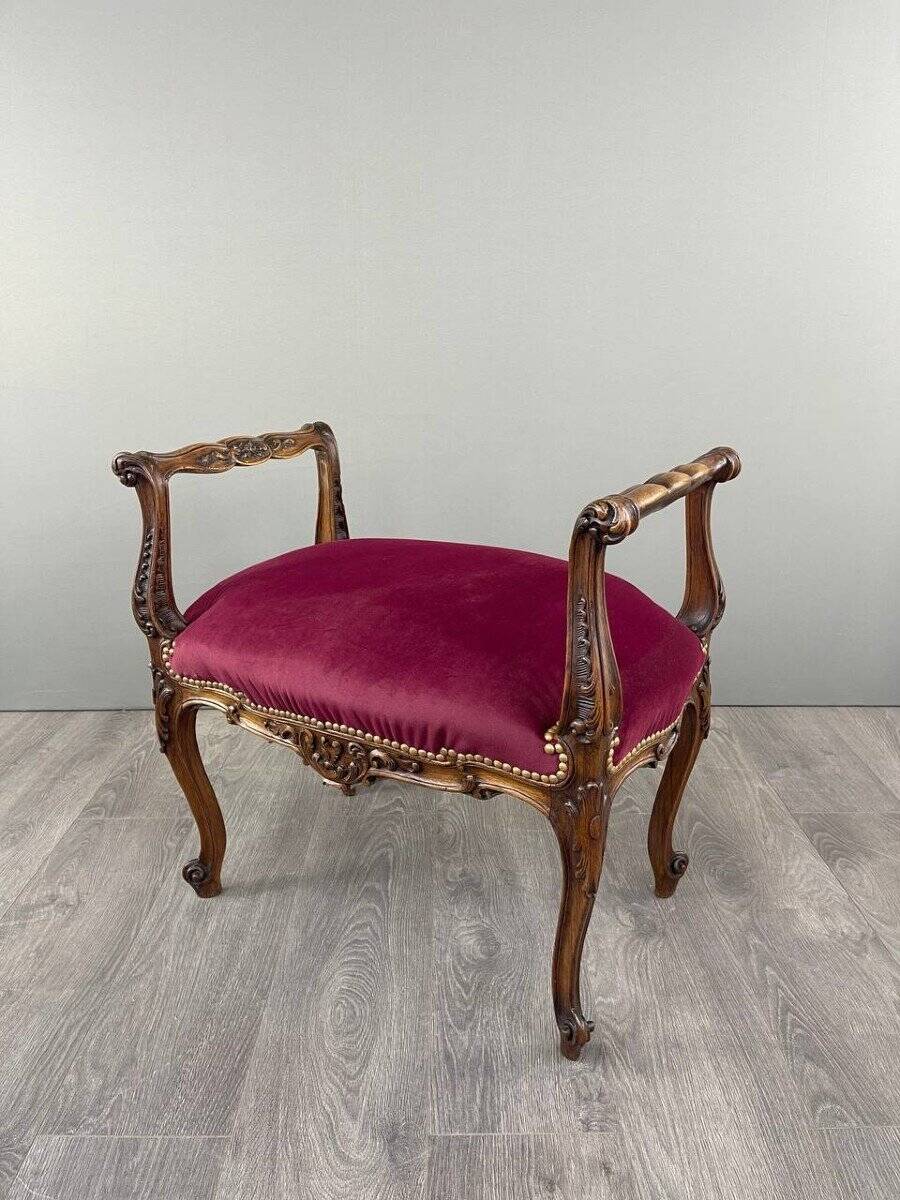 Ensemble chaise et repose-pieds de style louis xv, xixe siècle