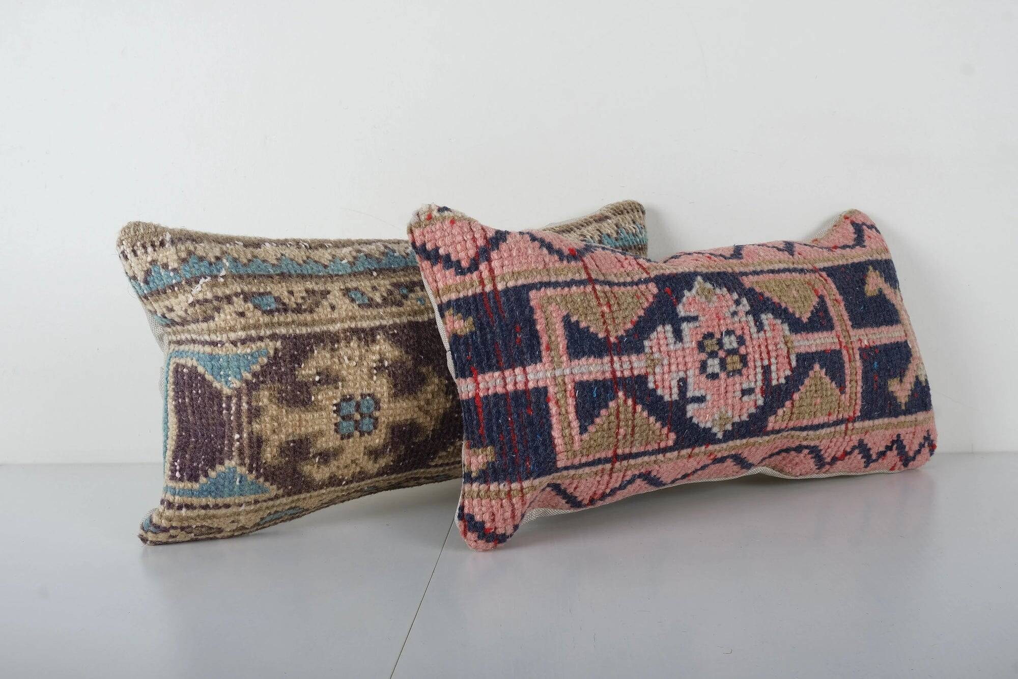 Set of 2 vintage Turkish cushion covers 23x48 cm