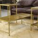 Néo-classical coffee table set with 2 side tables, mirrored glass, 1980s.