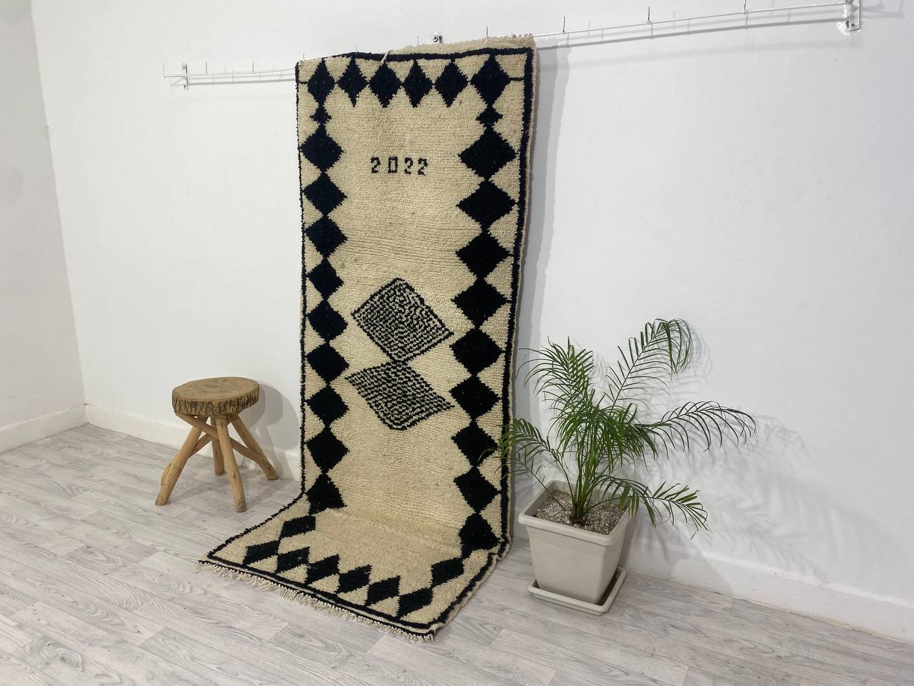 Handmade Moroccan Berber carpet 231 X 95 CM