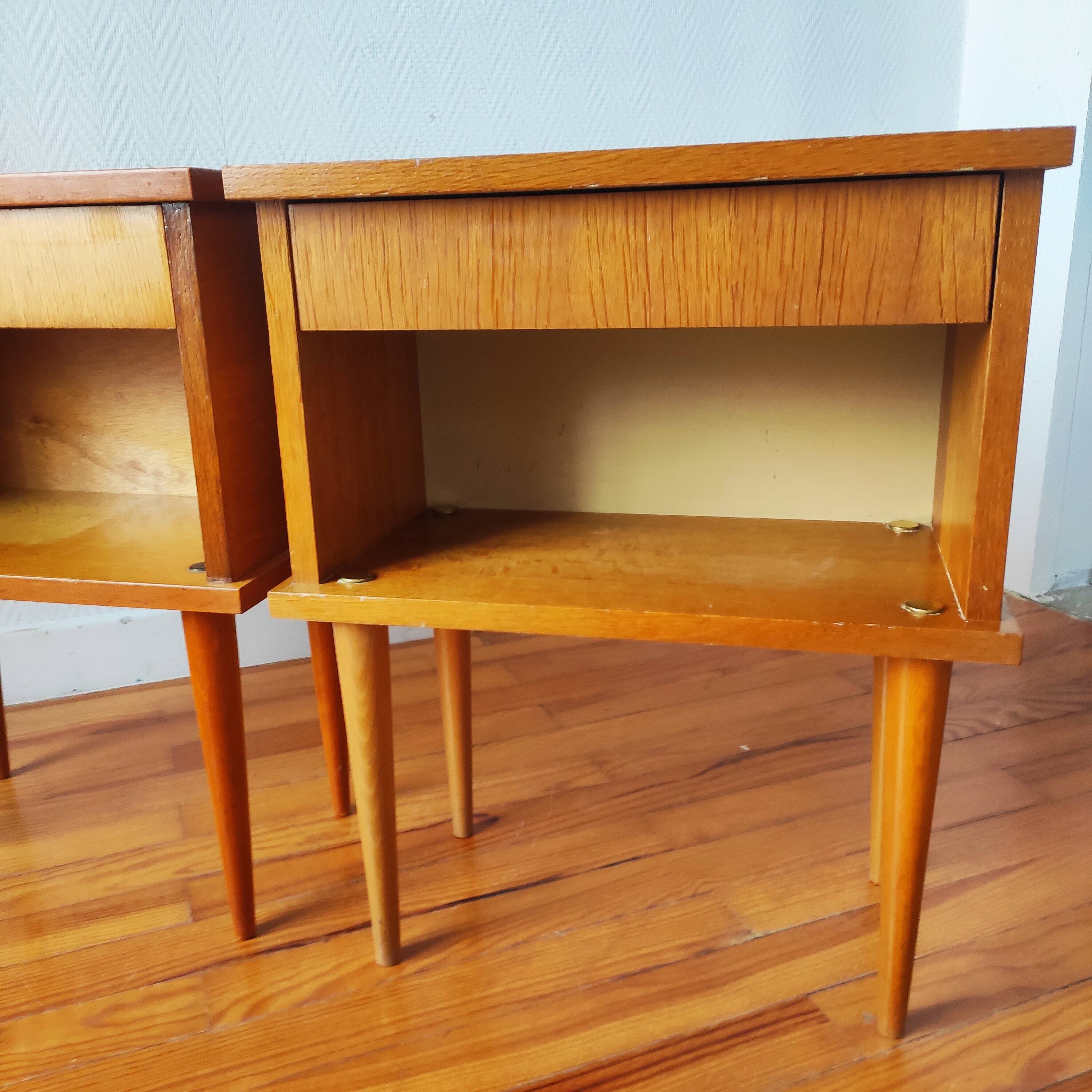 Paire de tables de chevets style scandinave