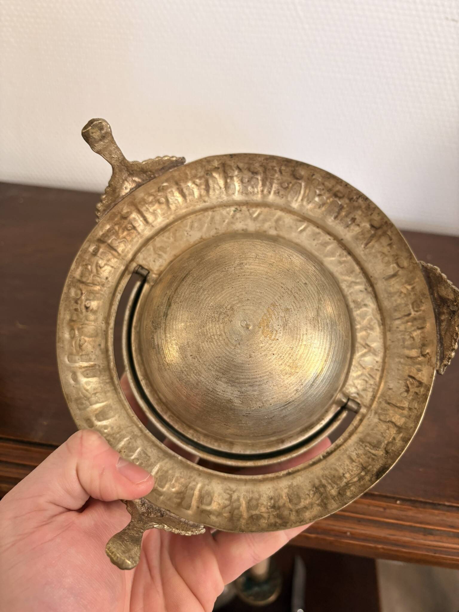 Ancien Plat Service Beurre Caviar Perse Persan Oriental