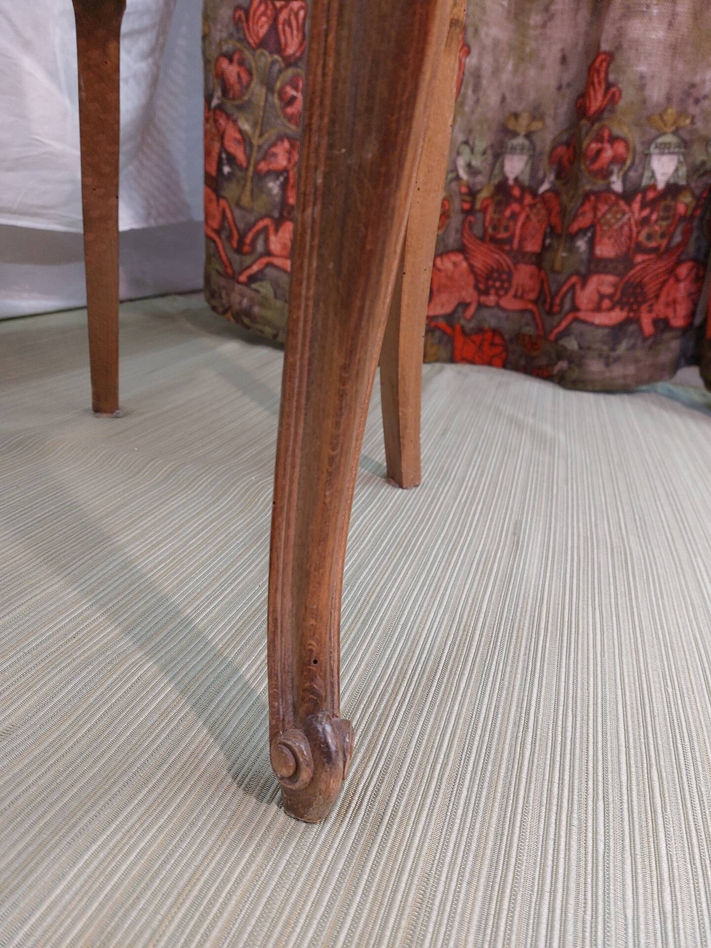 Caned chair in Louis XV style painted orange.