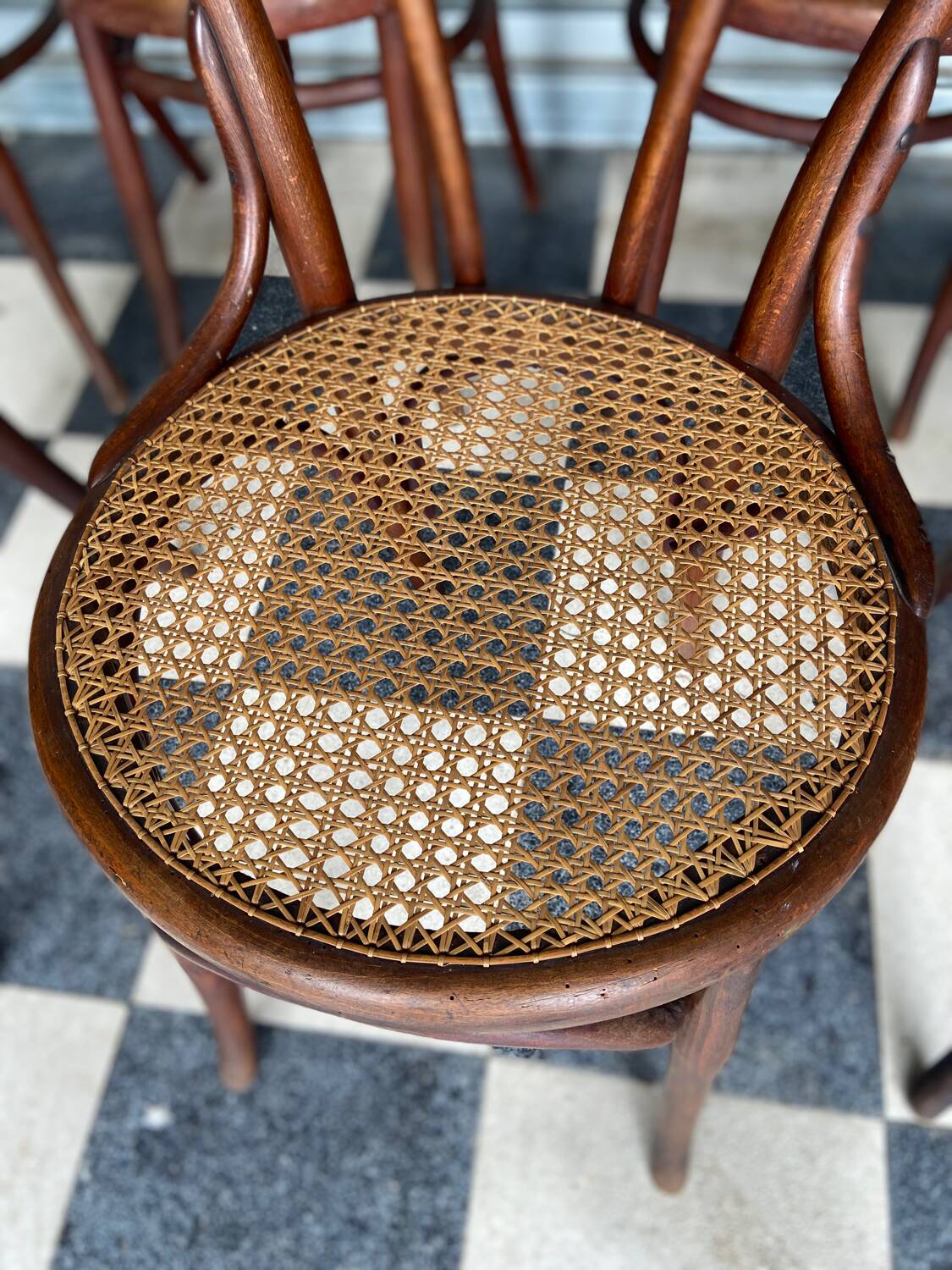 Set of 7 Thonet bistro chairs