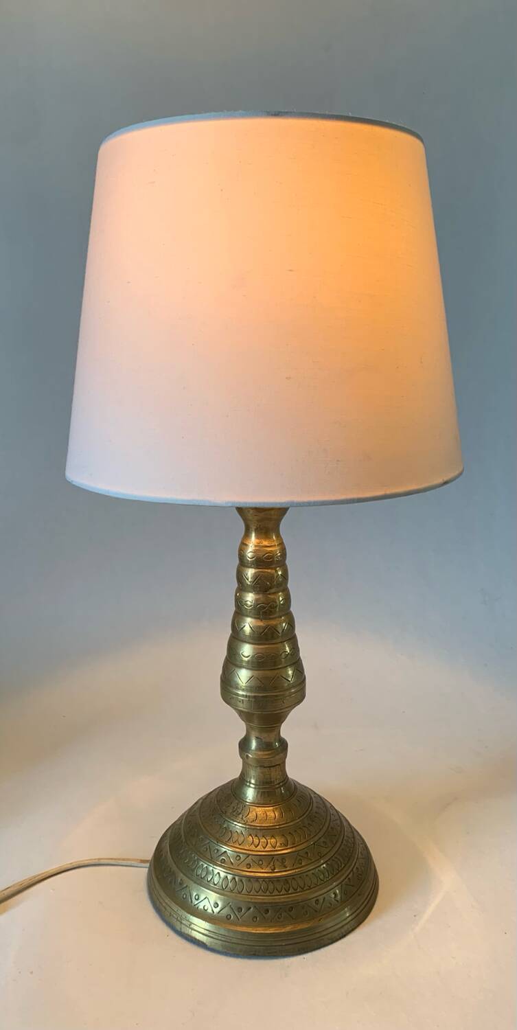 Golden brass floor lamp