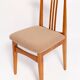 Mid-Century Latte Bouclé Chair, Medium Wood, M. Zielinski, Europe 1960s