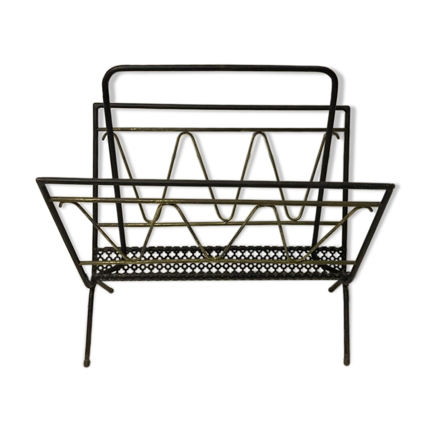 Metal black and gold magazine rack