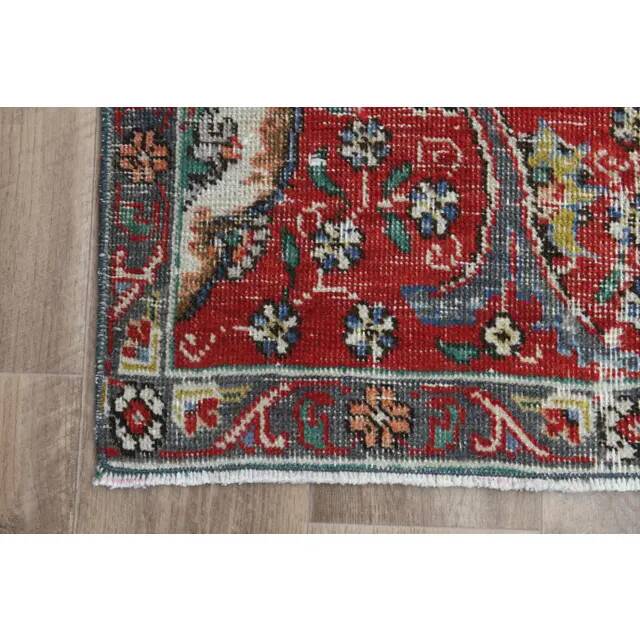 1970s Vintage Persian Handmade Wool Cotton Red Area Rug 289x384