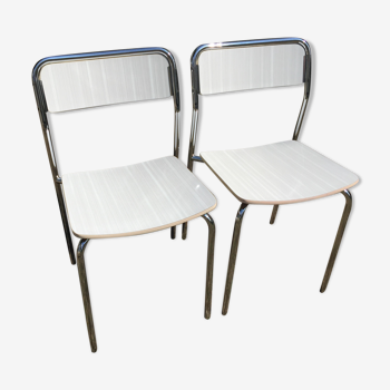 Duo of vintage formica chairs 70s