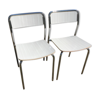 Duo of vintage formica chairs 70s