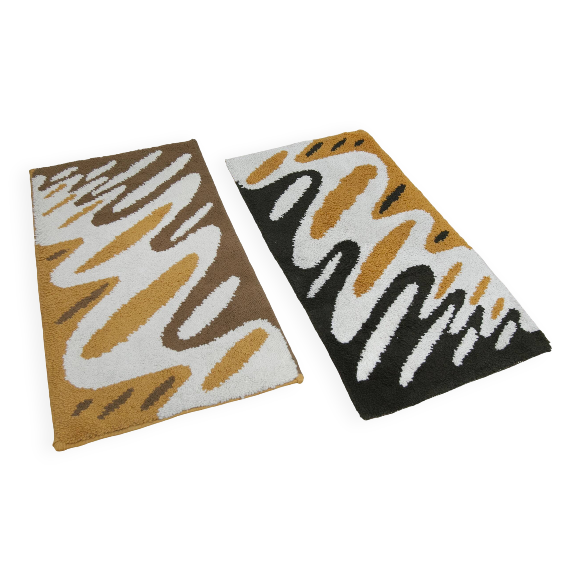 Pair of handmade 1970s wool bedspreads