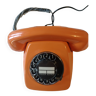 Vintage orange phone with dial