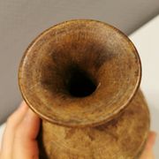 Ceramic vase in earthy/brownish/beige colours and tones. Judi Art, Denmark 1970s