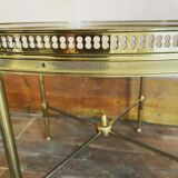 Vintage neoclassical style coffee table in mahogany veneer