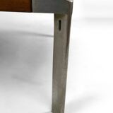 Table basse en noyer et aluminium, par Osvaldo Borsani pour Tecno, Italie, Circa 1970